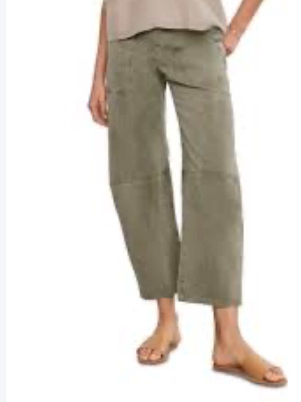 Velvet by Graham & Spencer Olive Cropped Wide-Leg Pants